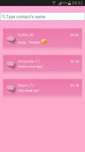اسکرین شات برنامه Cat Pink Theme GO SMS Pro 3