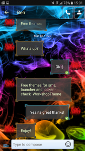 اسکرین شات برنامه Color Smoke Theme GO SMS Pro 1