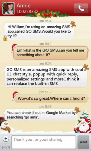 اسکرین شات برنامه GO SMS Pro Christmas Theme 1