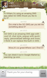 اسکرین شات برنامه GO SMS Pro Springtime theme 1