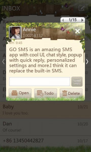 اسکرین شات برنامه GO SMS Pro Springtime theme 3