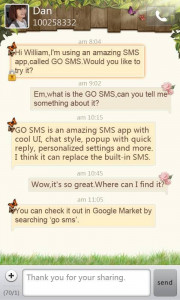 اسکرین شات برنامه GO SMS Pro Springtime theme 4