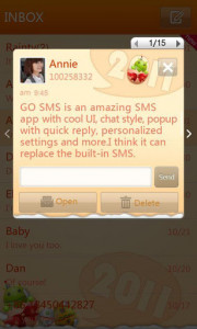 اسکرین شات برنامه GO SMS Pro New Year - Orange 2