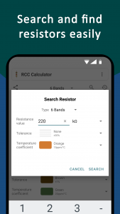 اسکرین شات 2 برنامه Resistor Color Code Calculator