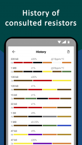 اسکرین شات 6 برنامه Resistor Color Code Calculator