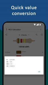 اسکرین شات 5 برنامه Resistor Color Code Calculator