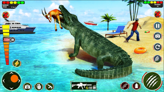 اسکرین شات برنامه Hungry Animal Crocodile Games 1