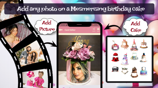 اسکرین شات برنامه Birthday Photo Frame On Cake 3