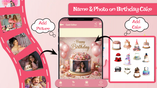 اسکرین شات 3 برنامه Photo & Name On Birthday Cake
