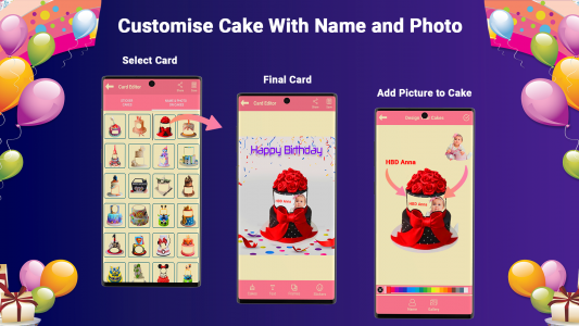 اسکرین شات برنامه Birthday Cake Photo Card Maker 4