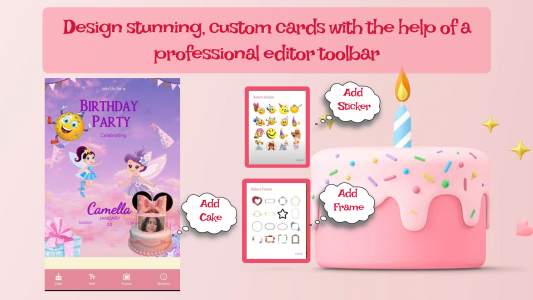 اسکرین شات برنامه Birthday Photo Frame On Cake 2