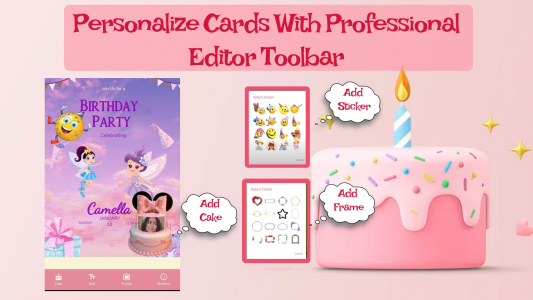 اسکرین شات برنامه Birthday Cake Photo Card Maker 1