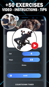 اسکرین شات برنامه Gym Fitness Workout Planner 3