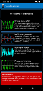 اسکرین شات برنامه Frequency Sound Generator 1