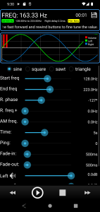 اسکرین شات برنامه Frequency Sound Generator 3