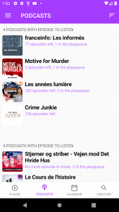 اسکرین شات برنامه Podcasts Player and tracker 1