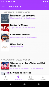 اسکرین شات برنامه Podcasts Tracker and player 1