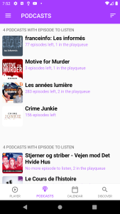 اسکرین شات 1 برنامه Podcasts Player and tracker