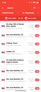 اسکرین شات 2 برنامه My Earthquake Alerts - Map