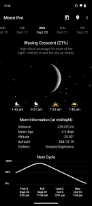 اسکرین شات 1 برنامه My Moon Phase - Lunar Calendar