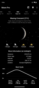 اسکرین شات 1 برنامه My Moon Phase - Lunar Calendar