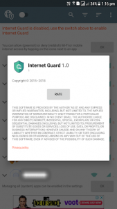 اسکرین شات برنامه Internet Guard - No Root Firewall and Data Saver 2