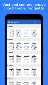 اسکرین شات برنامه GtrLib Chords - Guitar Chords 1