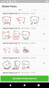 اسکرین شات برنامه Mochi Peach Cat Sticker for WAStickerApps 4