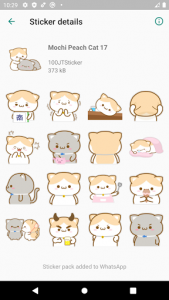 اسکرین شات برنامه Mochi Peach Cat Sticker for WAStickerApps 6