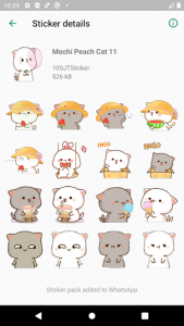 اسکرین شات برنامه Mochi Peach Cat Sticker for WAStickerApps 3