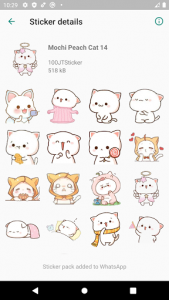 اسکرین شات برنامه Mochi Peach Cat Sticker for WAStickerApps 5