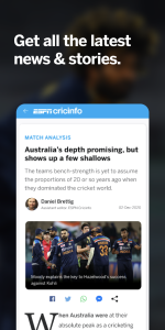اسکرین شات 6 برنامه ESPNcricinfo - Live Cricket