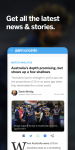 اسکرین شات برنامه ESPNcricinfo - Live Cricket 6