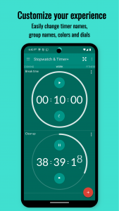 اسکرین شات 4 برنامه Multi Stopwatch & Timer+