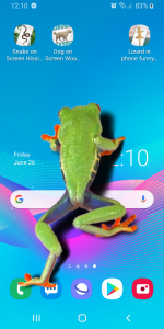 اسکرین شات برنامه Frog walking on screen joke 1
