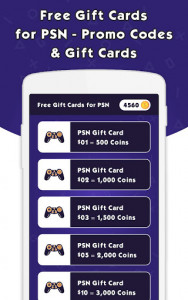 اسکرین شات برنامه Free Gift Cards For PSN - Promo Codes & Gift Cards 6