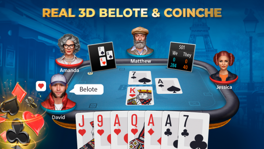 اسکرین شات بازی Belote & Coinche by Pokerist 1