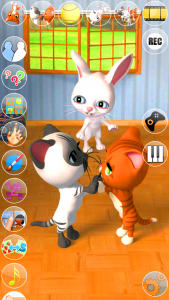 اسکرین شات برنامه Talking 3 Friends Cats & Bunny 1