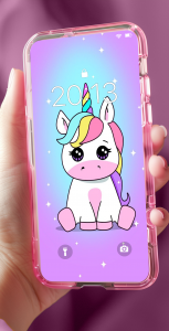 اسکرین شات برنامه Kawaii Unicorn Wallpaper 1