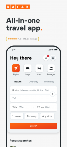 اسکرین شات 1 برنامه KAYAK: Flights, Hotels & Cars