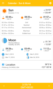 اسکرین شات 1 برنامه Calendar - Sun & Moon