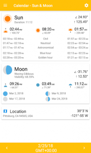اسکرین شات برنامه Calendar - Sun & Moon 1