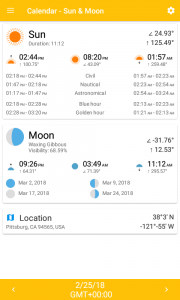 اسکرین شات برنامه Calendar - Sun & Moon 1