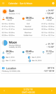 اسکرین شات 1 برنامه Calendar - Sun & Moon