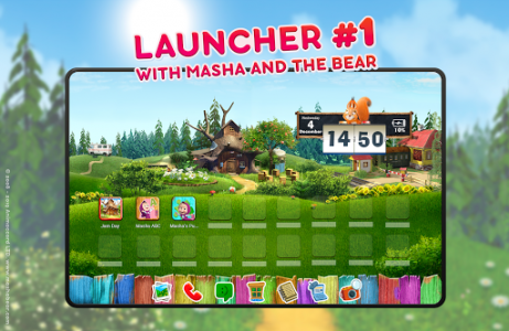 اسکرین شات برنامه 🍓 Masha and the Bear Live Wallpapers and Launcher 6