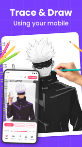 اسکرین شات 1 برنامه Anime AR Draw: How to Draw