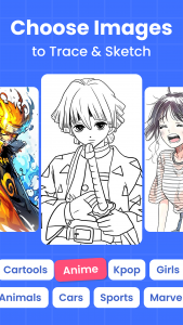 اسکرین شات 2 برنامه Anime AR Draw: How to Draw