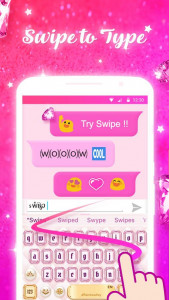 اسکرین شات برنامه Pink Diamond Keyboard Theme - Emoji&Gif 4