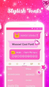 اسکرین شات برنامه Pink Diamond Keyboard Theme - Emoji&Gif 3