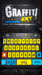 اسکرین شات برنامه Yellow Graffiti Wall Keyboard Theme 1